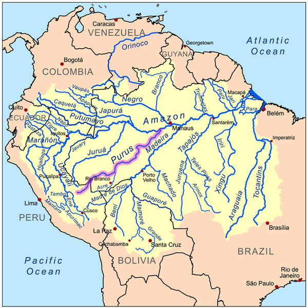 Purus river map