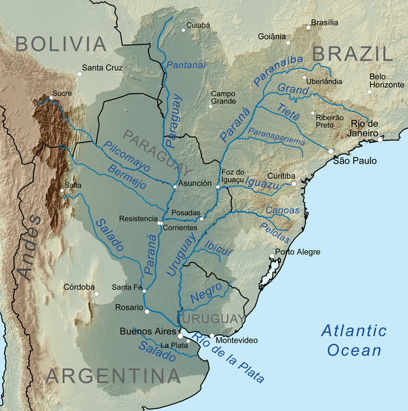Rio de la plata basin map
